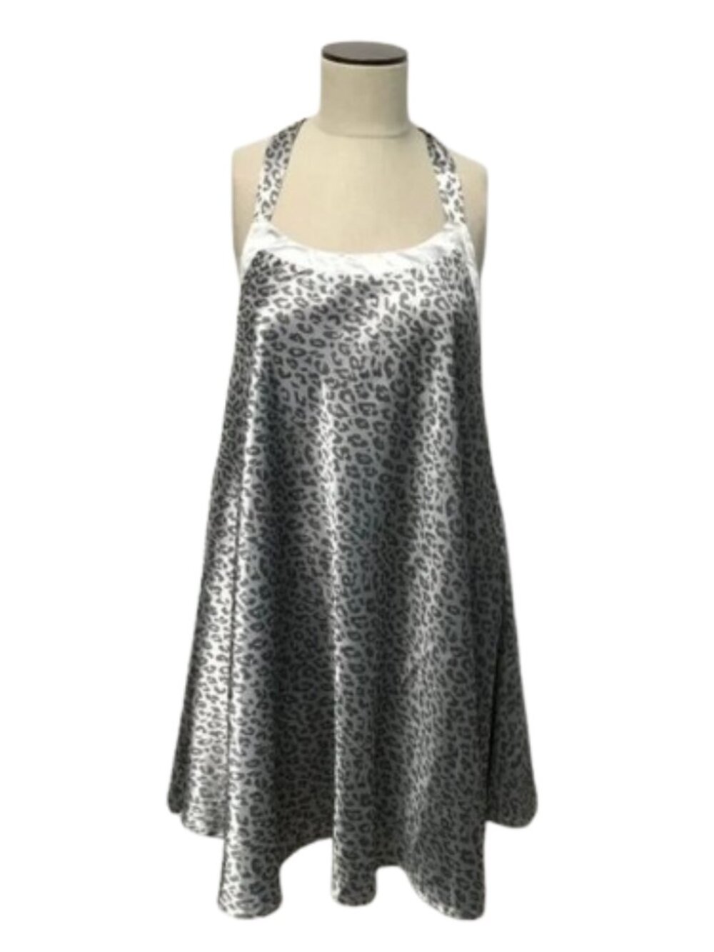 NWT Tulle Anthropologie Size Medium Silver Animal Leopard Print Halter Dress NEW